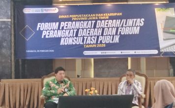 FLP Jatim Hadiri Forum Konsultasi Publik Disperpusip Jawa Timur 2026 forum perangkat daerah